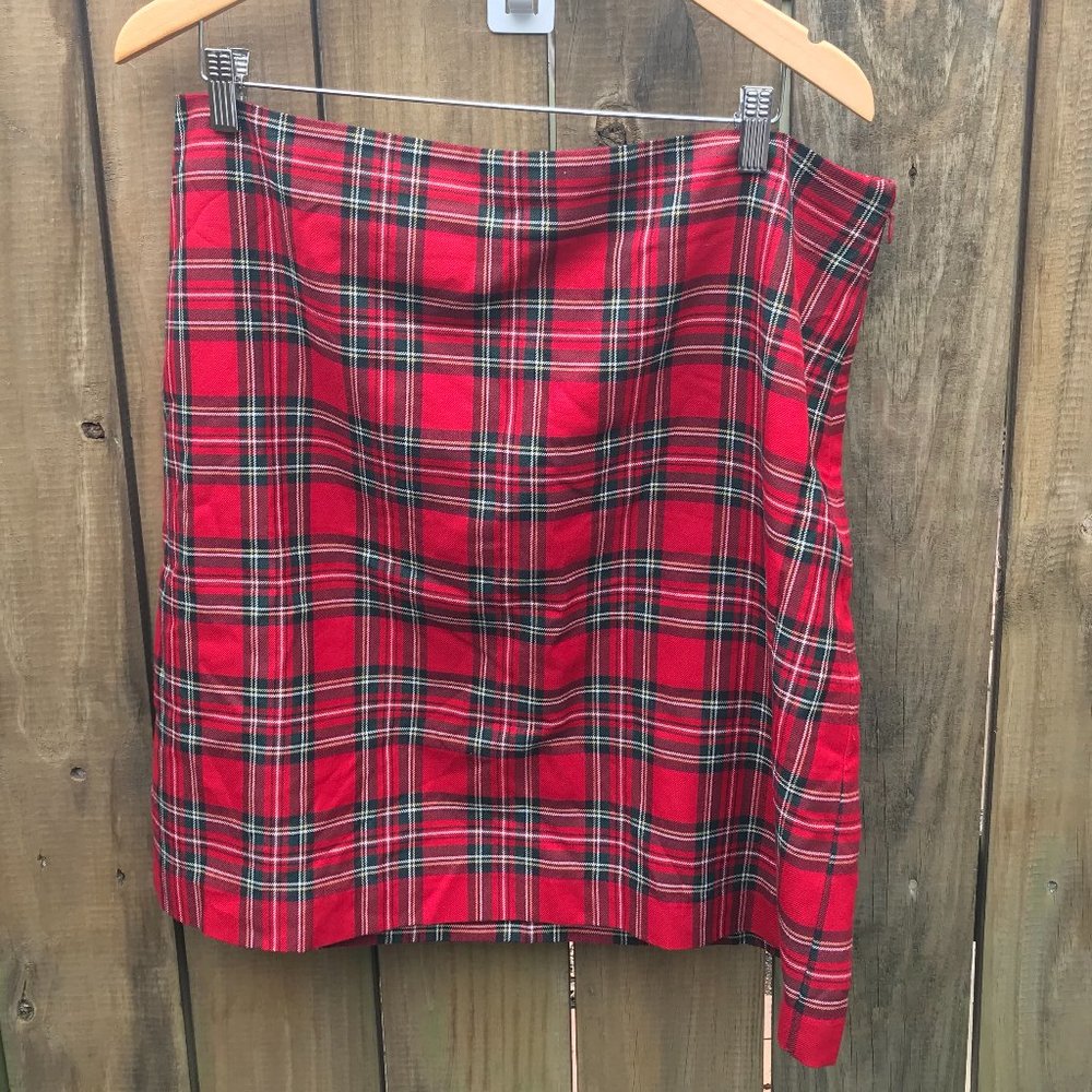 Talbots Red Plaid Skirt